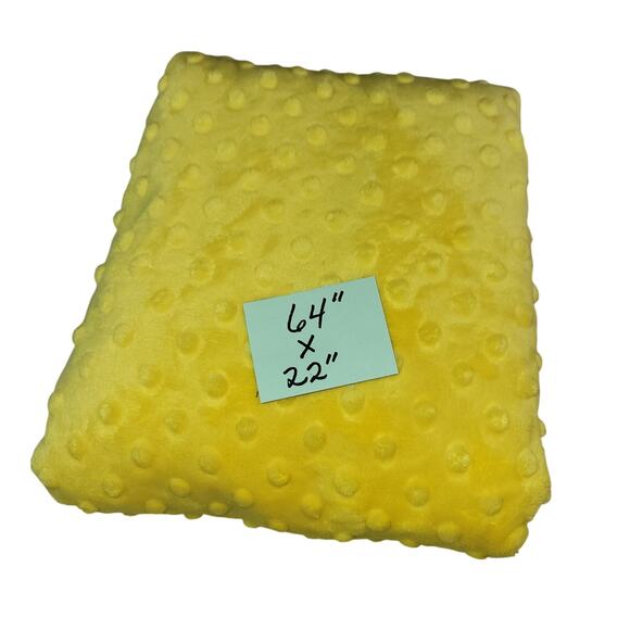 Soft Yellow Minky Dot Fabric 64 x 22" Polyester Plush Craft Sewing Baby Material - Picture 2 of 8